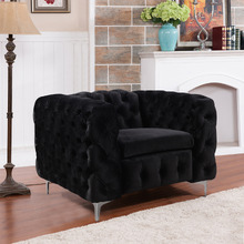 Black Eddard Velvet Armchair